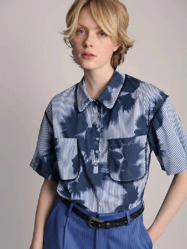 Munthe Lindsey Blouse Blue Satin Long Blouse