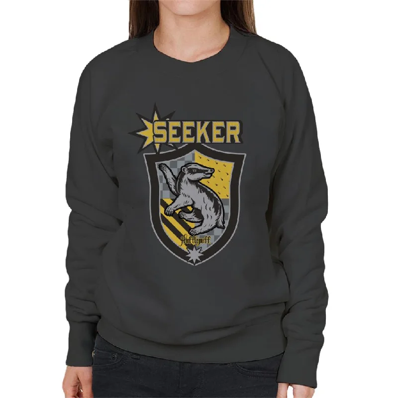 Harry Potter Quidditch Team Hufflepuff Seeker Women's Sweatshirt Hoodie with Tied Waist Feminine Flattering Harry Potter Quidditch Team Hufflepuff Seeker Women's Sweatshirt Hoodie with Tied Waist Feminine Flattering