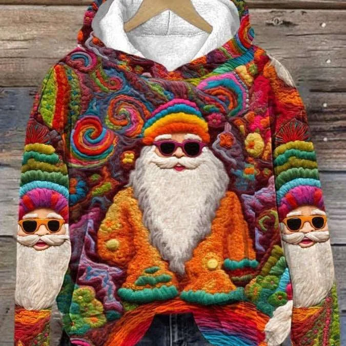 Celebrate Love in Style: 3D Christmas Couple Hooded Sweater for Her Wool Fabric Cashmere Fabric Tweed Fabric