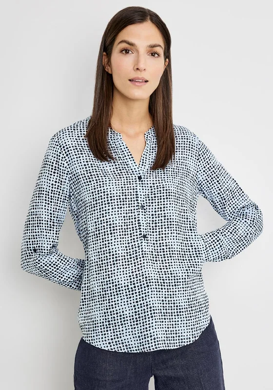 Gerry Weber Mini Dot Print Blouse, Blue Multi Soft Satin Blouse
