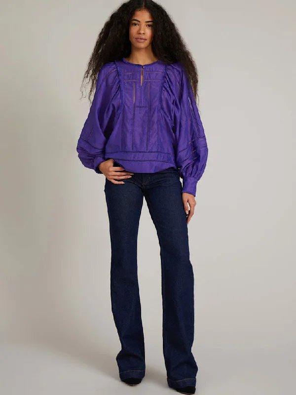 Munthe City Blouse Purple Chic Wrap Blouse