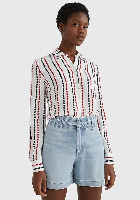Tommy Ladies Viscose Fleur Blouse Embroidered Cotton Blouse