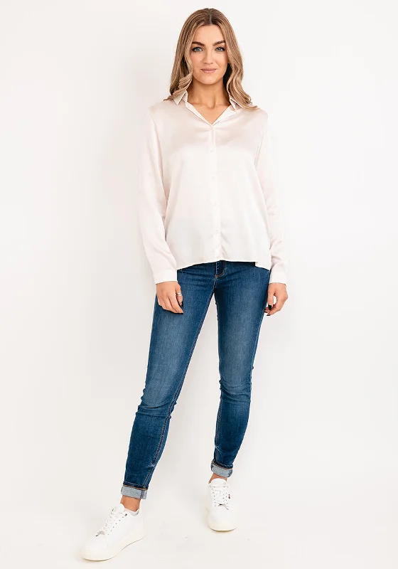 Seventy1 Turn Up Sleeve Blouse, Champagne Double Button Blouse