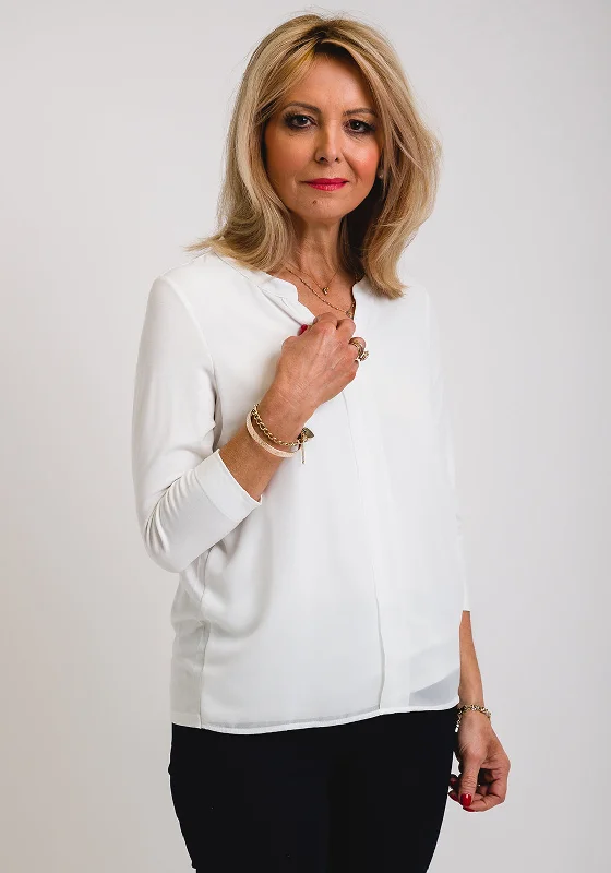 Bianca Jolana Tunic Styles Blouse, White Wrap Front Blouse
