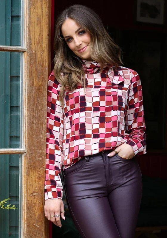 Rant & Rave Evania Blouse, Red Multi Elegant Embroidery Blouse