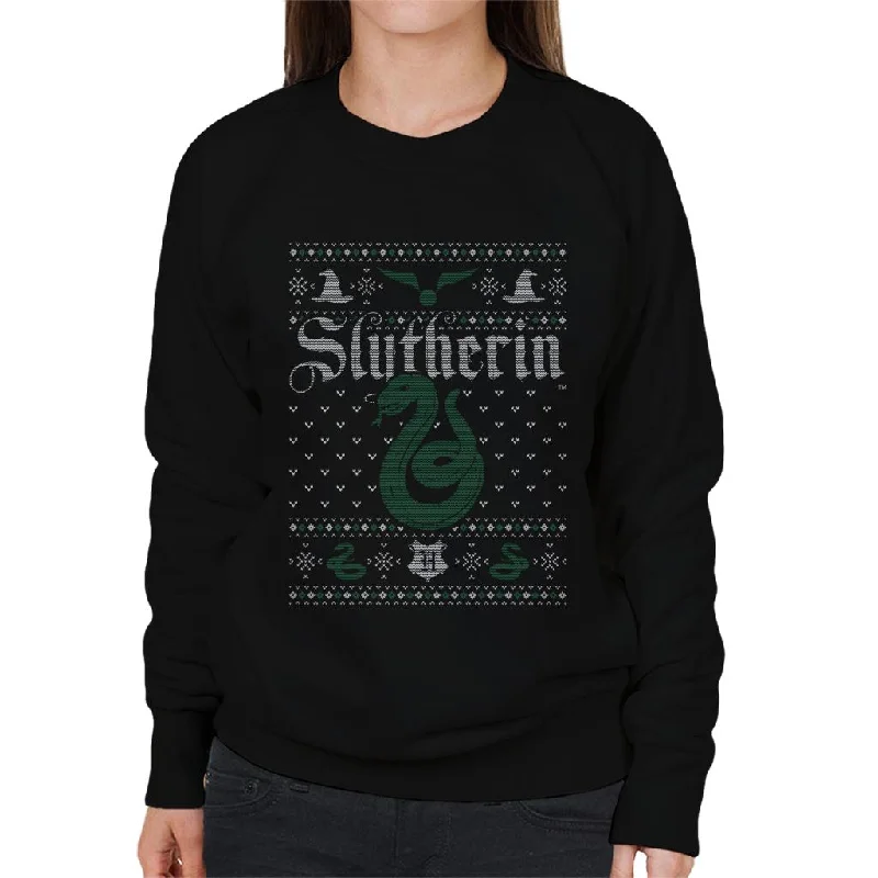 Harry Potter Christmas Slytherin Serpent Women's Sweatshirt Hoodie with Ribbed Cuffs Snug Fit Comfort Harry Potter Christmas Slytherin Serpent Women's Sweatshirt Hoodie with Ribbed Cuffs Snug Fit Comfort
