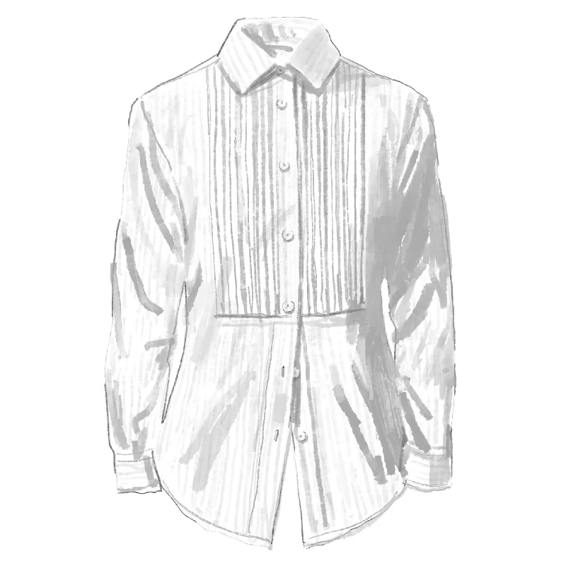 Tuxedo Blouse Feminine Ruffle Blouse
