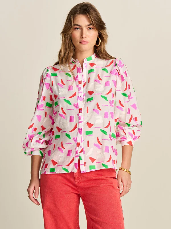 Pom Blouse Table Mountain Feminine Ruffle Blouse