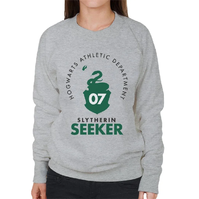 Harry Potter Quidditch Athletic Dept Slytherin Seeker Women's Sweatshirt Hoodie with Rolled Sleeves Casual Relaxed Harry Potter Quidditch Athletic Dept Slytherin Seeker Women's Sweatshirt Hoodie with Rolled Sleeves Casual Relaxed