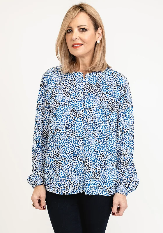 Street One Delicate Tulip Print Blouse, Blue Multi Loose Fit Blouse