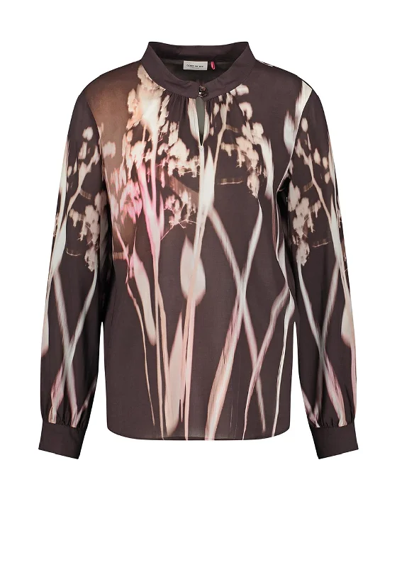 Gerry Weber Abstract Blouse, Brown Multi Bell Sleeve Blouse
