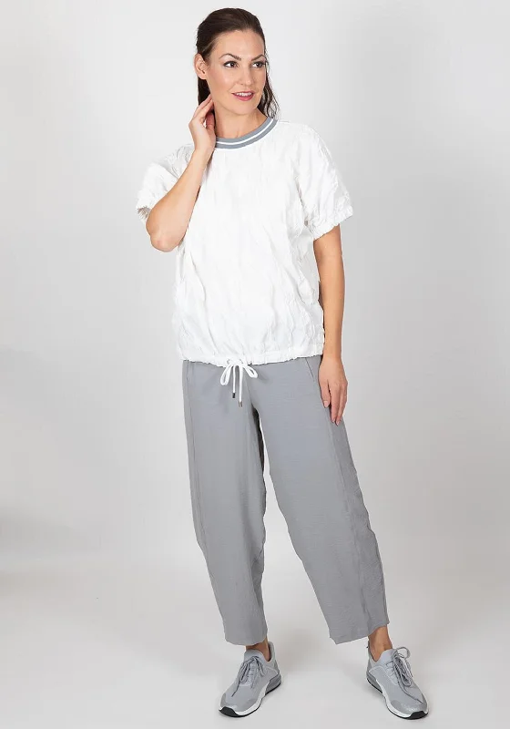 Inco Ruffle Textured Blouse, White Off-Shoulder Wrap Blouse