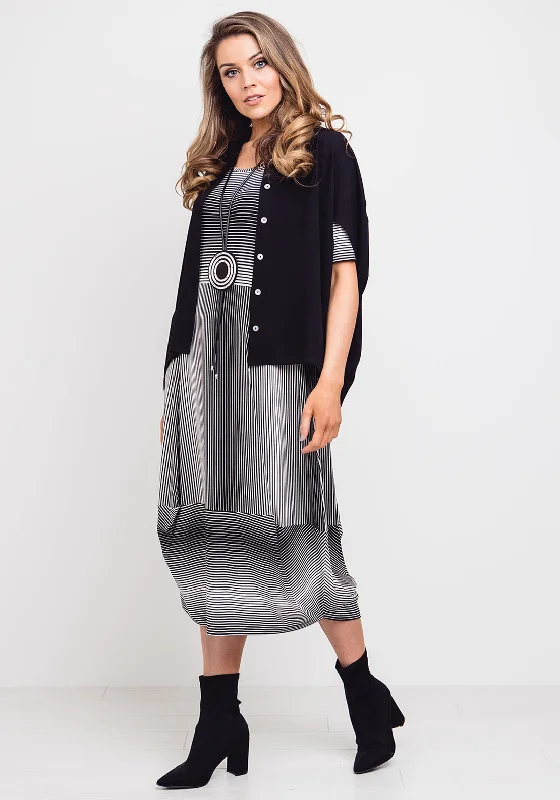 Naya Relaxed Fit Crepe Blouse, Black Soft Knit Blouse