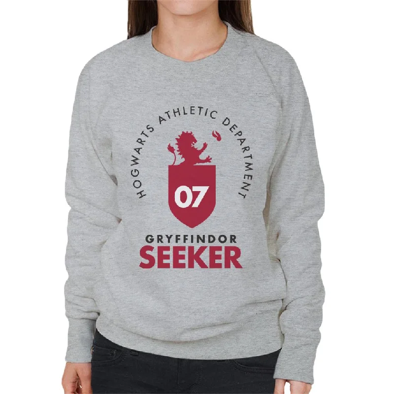 Harry Potter Quidditch Athletic Dept Gryffindor Seeker Women's Sweatshirt Hoodie with Snap Buttons Easy Quick Harry Potter Quidditch Athletic Dept Gryffindor Seeker Women's Sweatshirt Hoodie with Snap Buttons Easy Quick