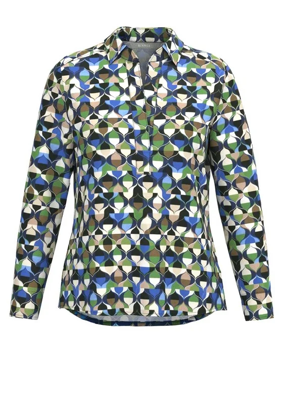 Bianca Anea Printed Blouse, Multi Peter Pan Blouse