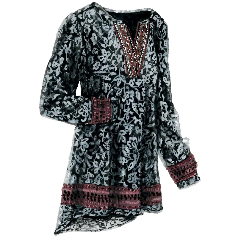 Tribal Trim Indian Blouse Sweetheart Neck Blouse