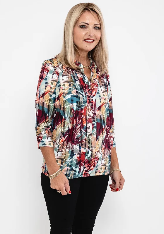 Leon Collection Elasticated Hem Blouse, Multi Classic Minimalist Blouse