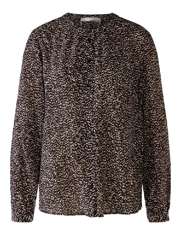 Oui Blouse Black Stretchy Fitted Blouse