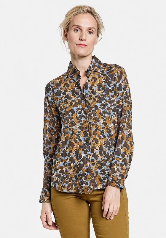 Gerry Weber Abstract Button Blouse, Multi Sheer Sleeve Blouse