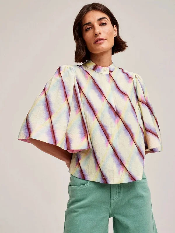 CKS Sisla Blouse Blurry Diamond Check Relaxed Fit Blouse