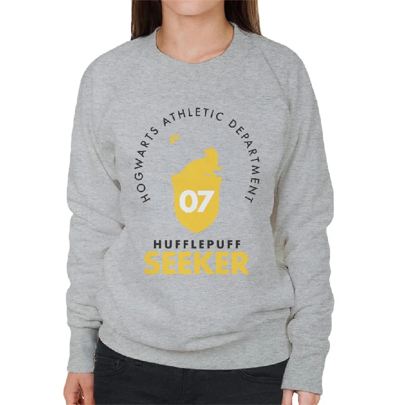 Harry Potter Quidditch Athletic Dept Hufflepuff Seeker Women's Sweatshirt Hoodie with Hem Detail Decorative Unique Harry Potter Quidditch Athletic Dept Hufflepuff Seeker Women's Sweatshirt Hoodie with Hem Detail Decorative Unique