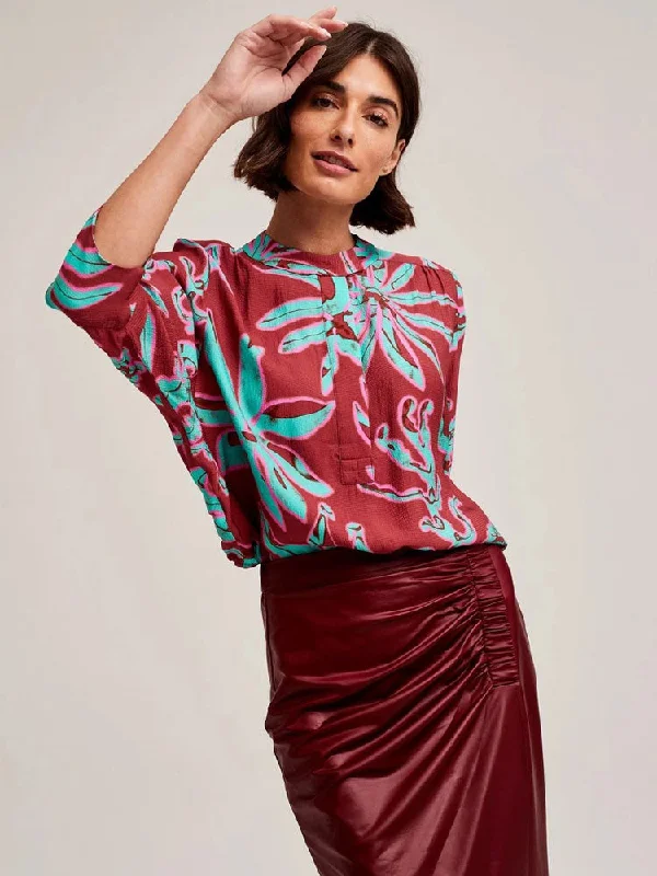 CKS Laredo Blouse Alien Flower Oversized Silk Blouse