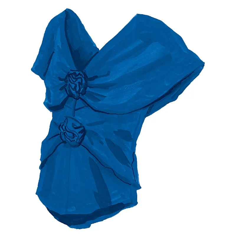 Rosette Blouse Balloon Sleeve Blouse