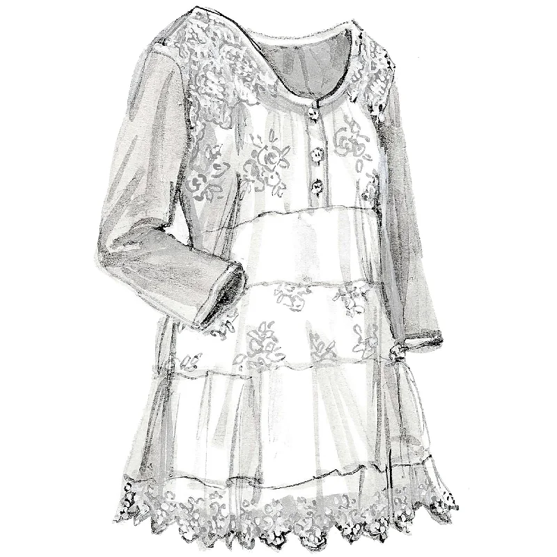 Embroidered Sheer Blouse Chic Sleeveless Blouse