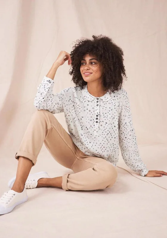 White Stuff Corrie Print Blouse, Ivory Multi Chic Wrap Blouse