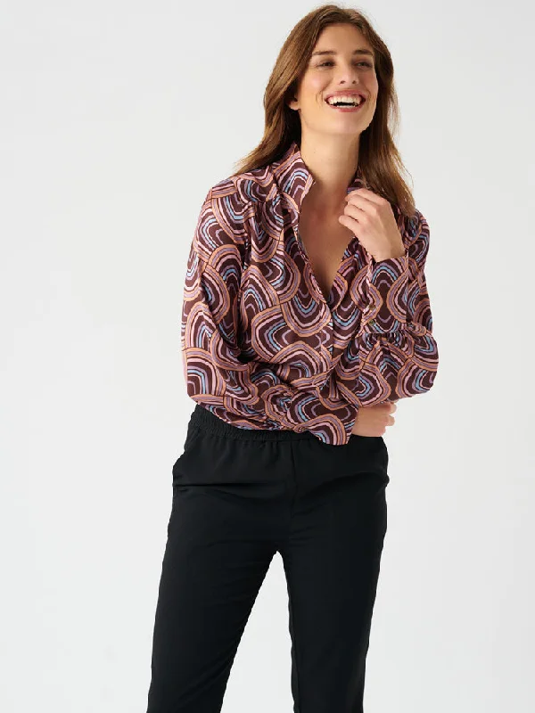 Dea Kudibal Marikka V-Neck Blouse Peach Sleeveless Chiffon Blouse