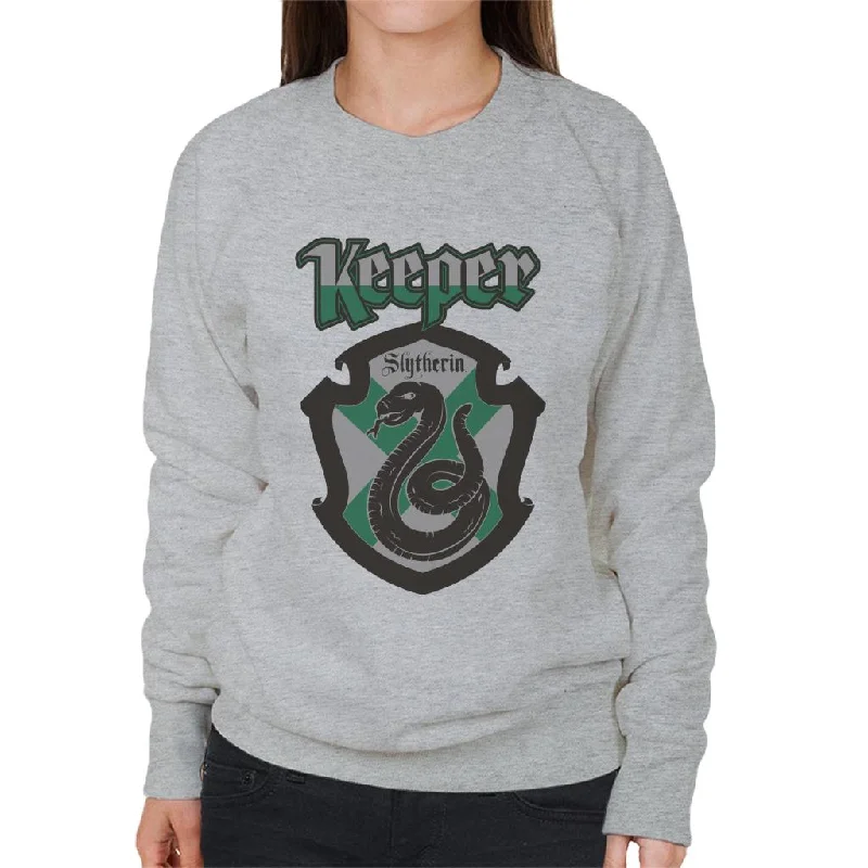 Harry Potter Quidditch Keeper Team Slytherin Women's Sweatshirt Hoodie with Hem Raw Edge Edgy Unfinished Harry Potter Quidditch Keeper Team Slytherin Women's Sweatshirt Hoodie with Hem Raw Edge Edgy Unfinished