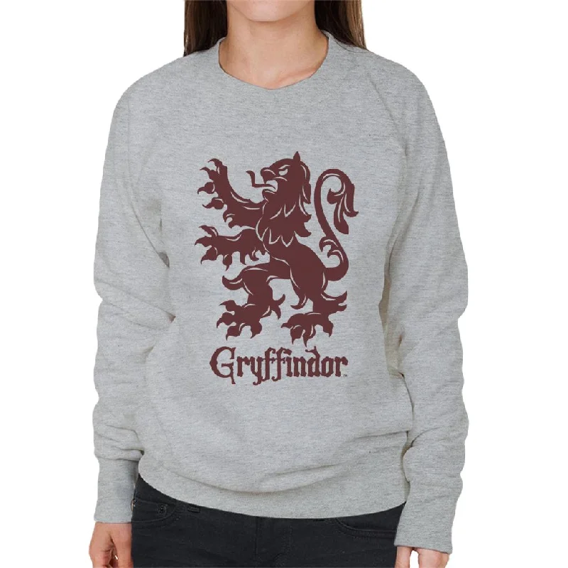 Harry Potter Quidditch Gryffindor Team Badge Women's Sweatshirt Hoodie with Drop Shoulder Relaxed Streetwear Harry Potter Quidditch Gryffindor Team Badge Women's Sweatshirt Hoodie with Drop Shoulder Relaxed Streetwear