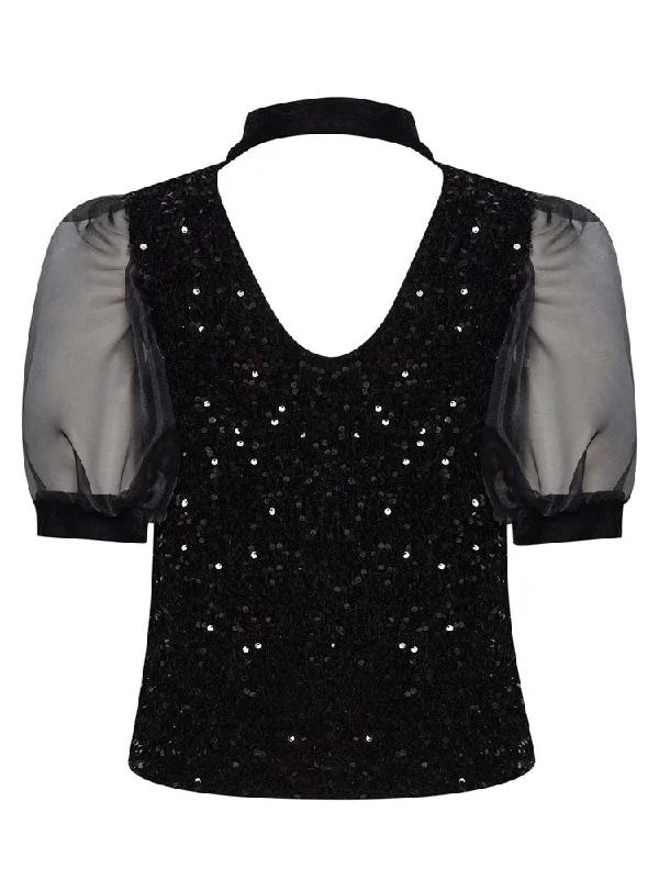 B Young BySulo Blouse Black Delicate Pleat Blouse