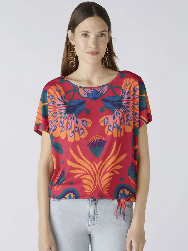 Oui Blouse Pink & Orange Sleeveless Chiffon Blouse