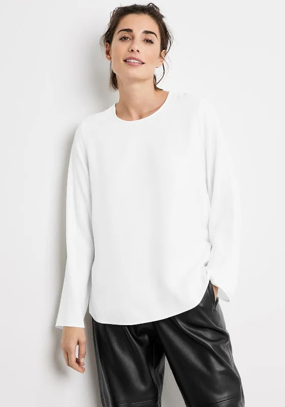 Gerry Weber Fine Ribbed Blouse, White Off-Shoulder Wrap Blouse