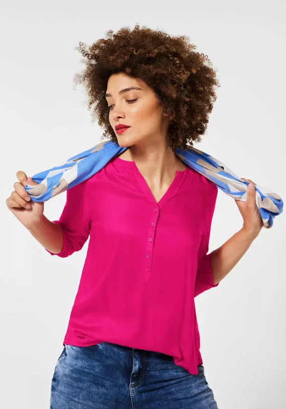 Street One Half Button Blouse, Lavish Pink Smart Business Blouse
