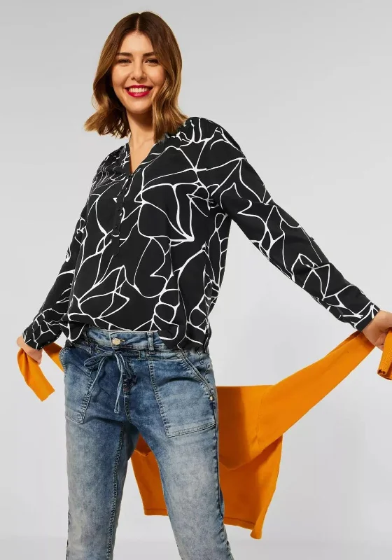 Street One Graphic Line Blouse, Bassy Olive Office Formal Blouse