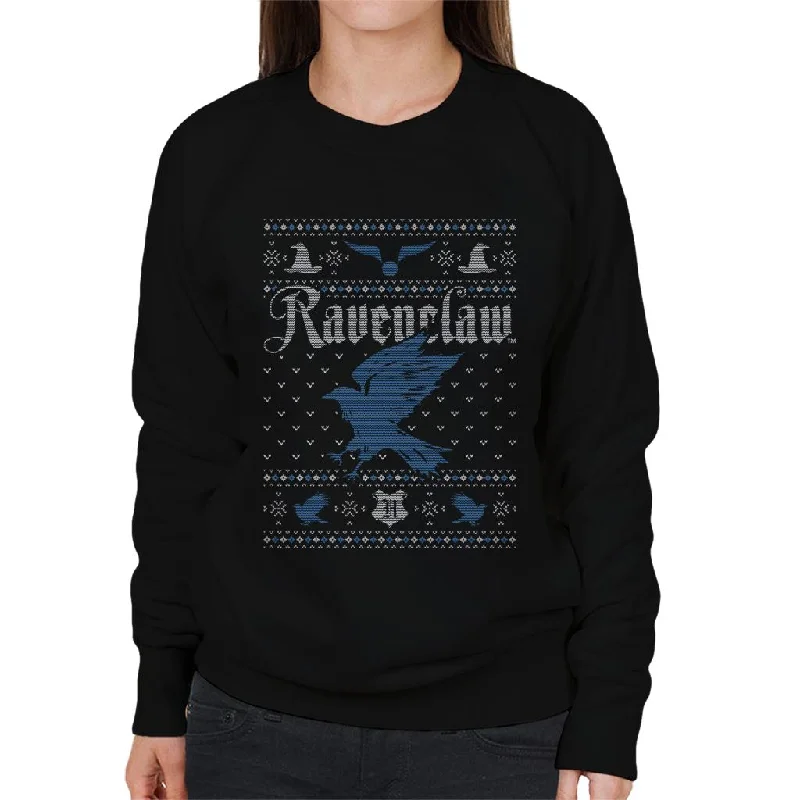 Harry Potter Christmas Ravenclaw Patten Women's Sweatshirt Hoodie with Lining Warm Insulated Harry Potter Christmas Ravenclaw Patten Women's Sweatshirt Hoodie with Lining Warm Insulated