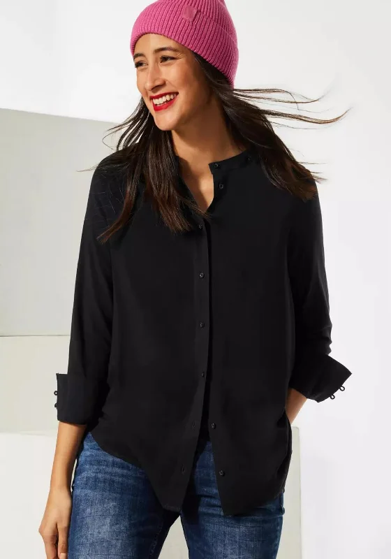 Street One Long Round Neck Blouse, Black Vintage Lace Blouse