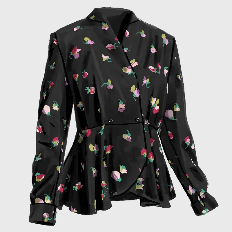Crossover Peplum Blouse Smart Casual Blouse