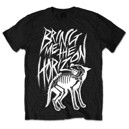 BRING ME THE HORIZON Attractive T-Shirt, Wolf Bones Front Pockets Side Pockets Patch Pockets BRING ME THE HORIZON Attractive T-Shirt, Wolf Bones Front Pockets Side Pockets Patch Pockets