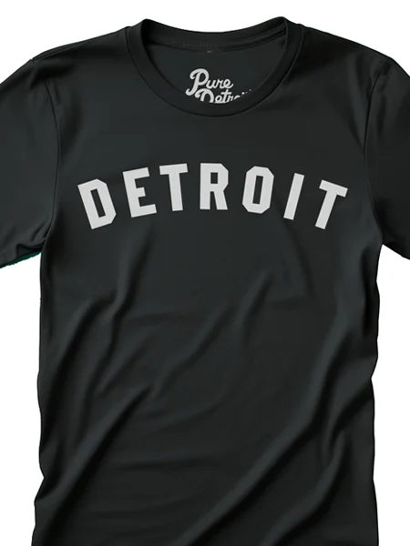 Detroit Classic T-shirt - Black / White Unisex Casual Formal Business