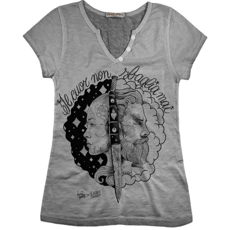 Vintabros Heart Never Wrong Cotton Women T-shirt V Neck Cashmere Blend Cotton Blend Poly Blend Vintabros Heart Never Wrong Cotton Women T-shirt V Neck Cashmere Blend Cotton Blend Poly Blend