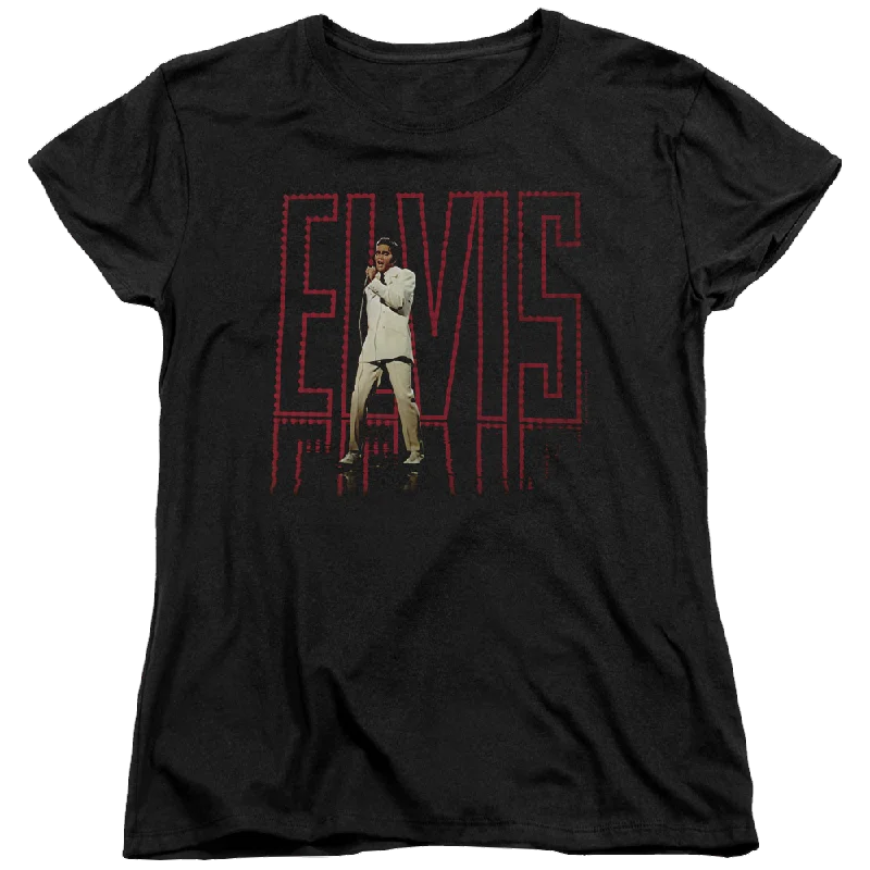 Elvis Presley Elvis 68 Album - Women's T-Shirt Lace Blend Ribbed Blend Corduroy Blend Elvis Presley Elvis 68 Album - Women's T-Shirt Lace Blend Ribbed Blend Corduroy Blend
