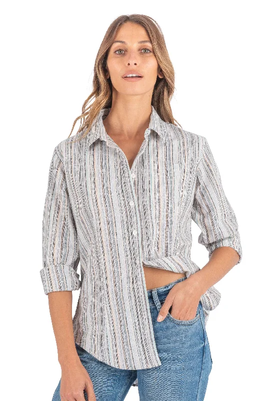 Iris Cold Stripes Classic Fit Linen Shirt Fitted T-Shirt Seamless Stretchy