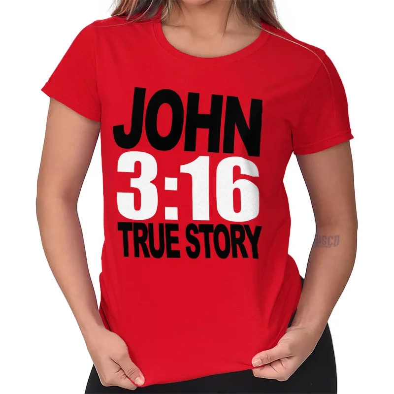 John 3:16 Ladies T Shirt Chenille Blend Fleece Blend Nylon Blend