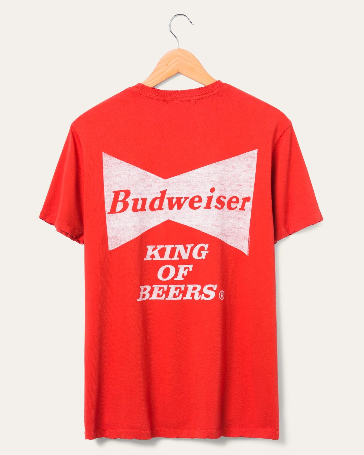 Junk Food Budweiser King of Beers Vintage Tee - WASHED RED Polka Dot Checkered Tartan Junk Food Budweiser King of Beers Vintage Tee - WASHED RED Polka Dot Checkered Tartan