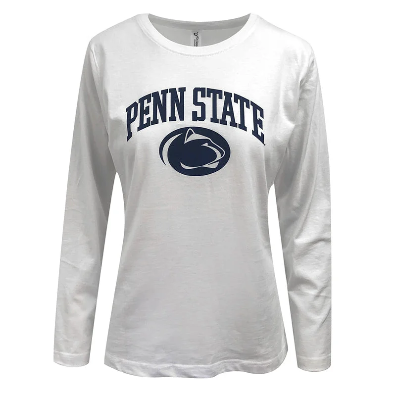 Ladies Penn State Over Lion Long Sleeve T-Shirt Collared Crew Neck Turtle Neck