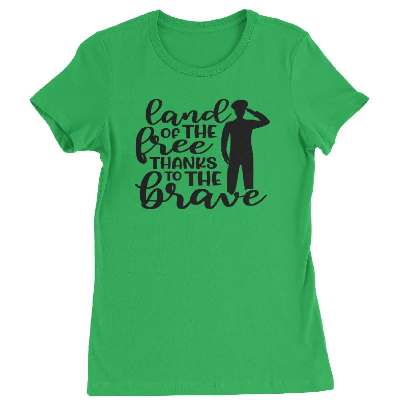 Land Of The Free Thanks To The Brave Veterans Womens T-shirt Lace Blend Ribbed Blend Corduroy Blend Land Of The Free Thanks To The Brave Veterans Womens T-shirt Lace Blend Ribbed Blend Corduroy Blend