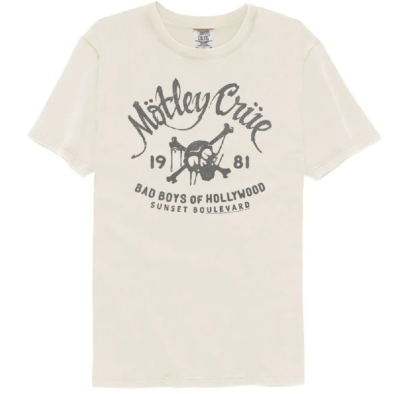 MOTLEY CRUE Garment Dye T-Shirt, Bad Boys 1981 Sequined Glittery Shiny